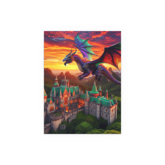 Silk Poster Dragon and Castle